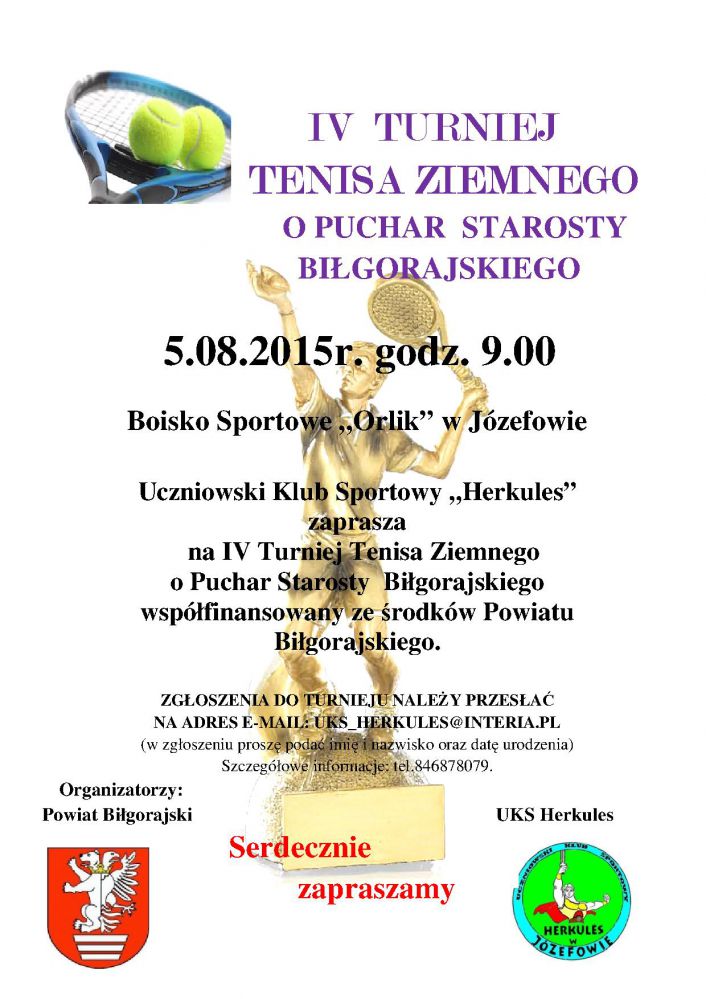  IV Turnieju Tenisa Ziemnego o Puchar Starosty Biłgorajskiego