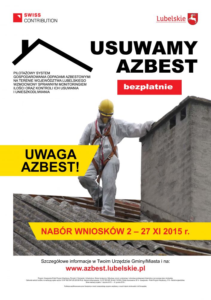 Usuwamy Azbest - Nabór Wniosków 2-27.XI.2015